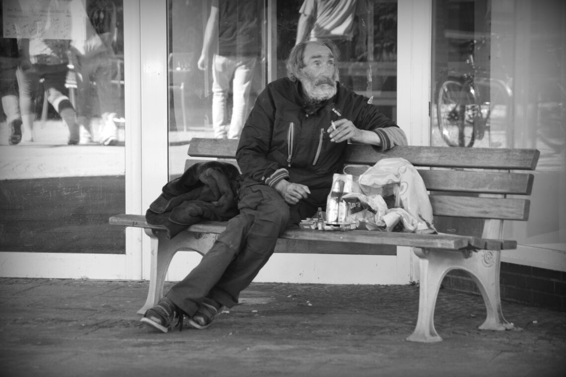 Homeless alcoholic in Hildesheim.