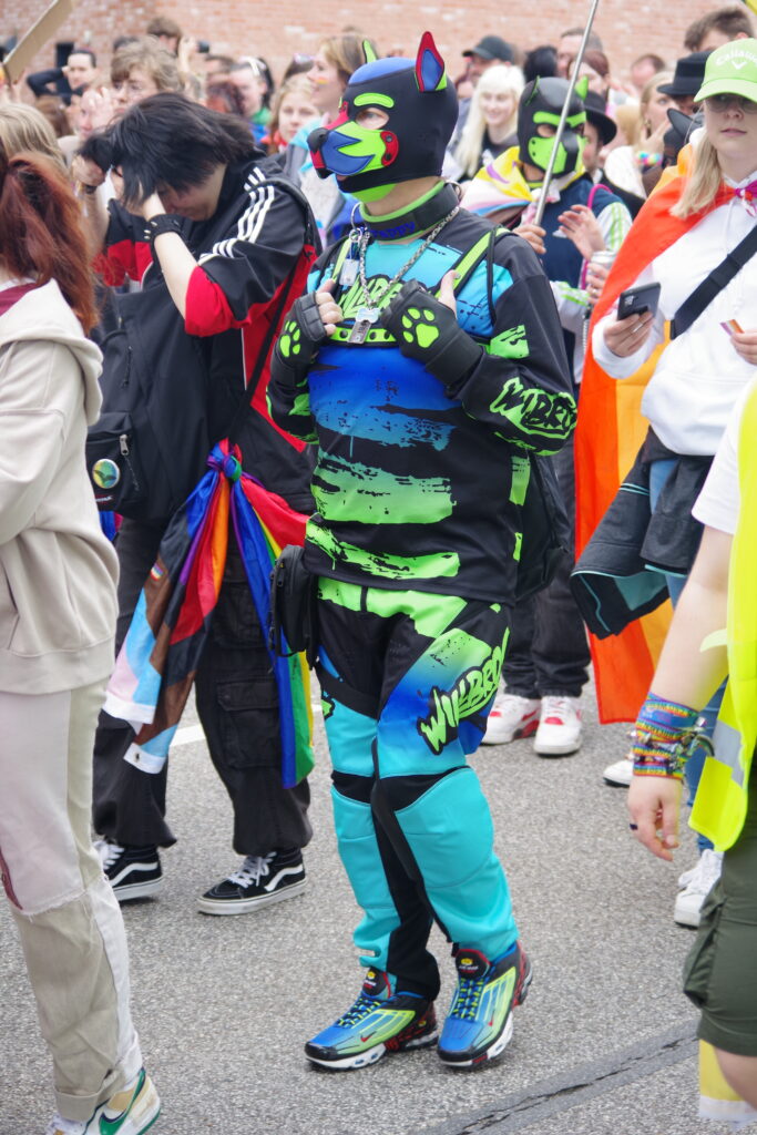 A Puppy walking with the CSD march in Bremerhaven